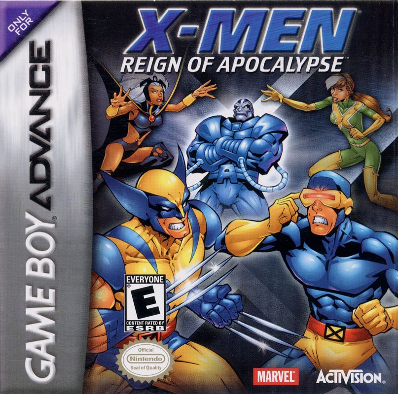 X-men Reign of Apocalypse box art for GameBoy Advance